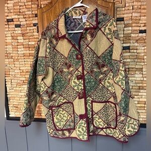 Vintage Blair Tapestry boho multicolor cotton blend lightweight jacket size 2X